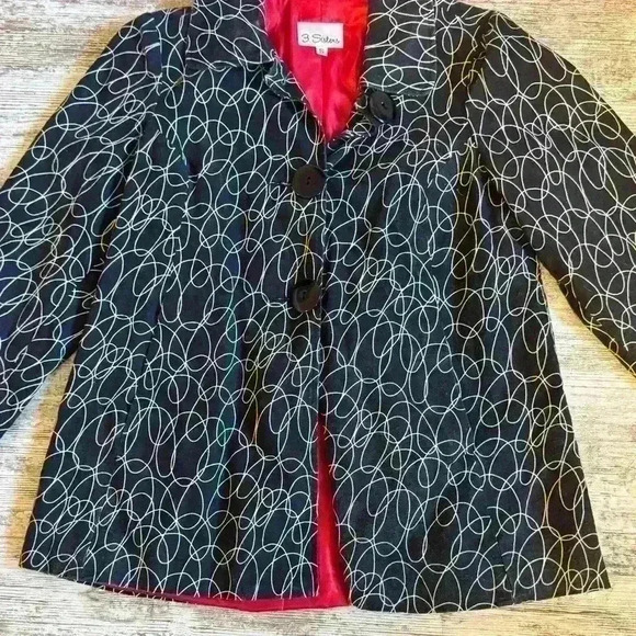 3 Sisters women’s‎ black button up coat size small - Picture 2 of 6